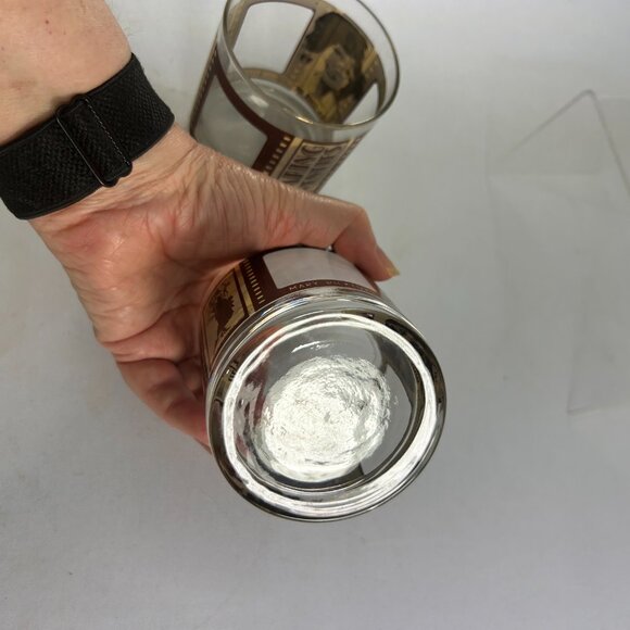 Vitg 2 Old Fashioned Glasses Roaring Twenties Actors Cocktail HouzeArt Bar Rocks - Picture 8 of 12